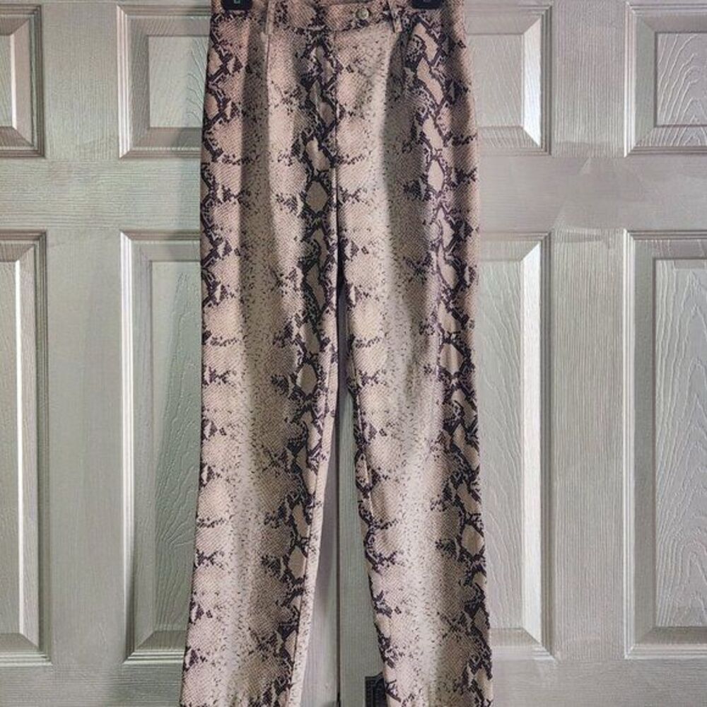 Vintage Bill Blass Brown/Tan Snakeskin Pants Size 8P